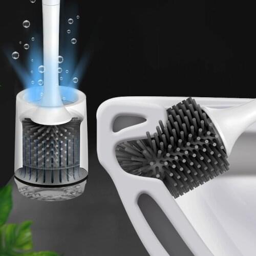 GUNOT Silicone TPR Toilet Brush Household Floor Cleaning Brush For Toilet Rubber Head Holder Bathroom Accessories Sets