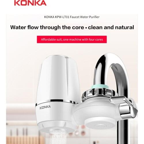 Household Faucet, Double Outlet, No Power Consumption, 9-Layer Filter Water Purifier, One Machine, Four-Core Water Purifier