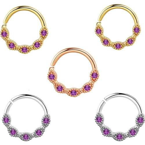 TIANCIFBYJS Diameter Tiny Rainbow Cz Small Hoop Tragus Cartilage Earring for Women Rook Daith Ear Helix Piercing Jewelry Septum