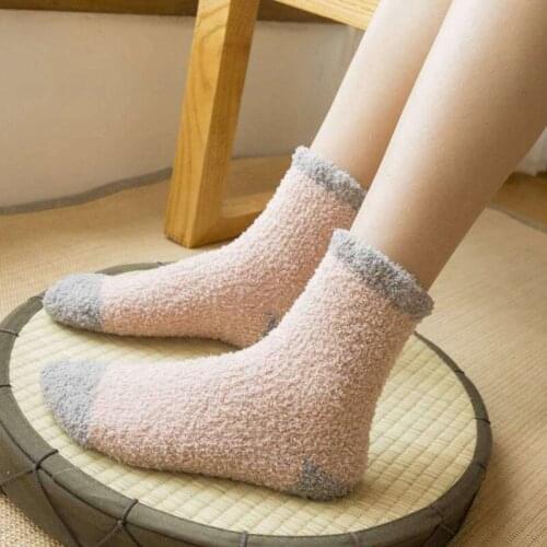 Thickening Women Lovely Plush Keep Warm Sleep Home Floor Ladies Funny Socks Coral Fluffy Feet Warmer Sokken meias