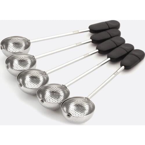 Spring Spoon Tea Mesh Ball Infuser Filter Teaspoon Squeeze Creative Strainer Metal Stainless Steel Handle Coffee Tea Mesh Drain