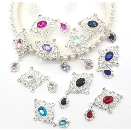 YWXINXI 5Pcs new alloy rhinestone oval flat brooch hanging, DIY handmade romantic wedding dress party red wine bottle decoration