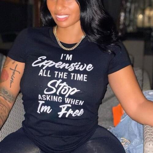 Black White Tshirt Women Summer Letter Printing Casual T-Shirts Oversized Fashion Streetwear Short Sleeve O-Neck Tees Shirt