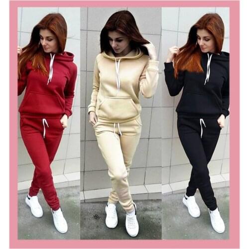 Xxxxl Jumpers Winter Black Pink Womens Tops And Blouses Hoodie Sweatshirt Pocket 2 Piece Set Suit Ropa Mujer Tracksuit For Women