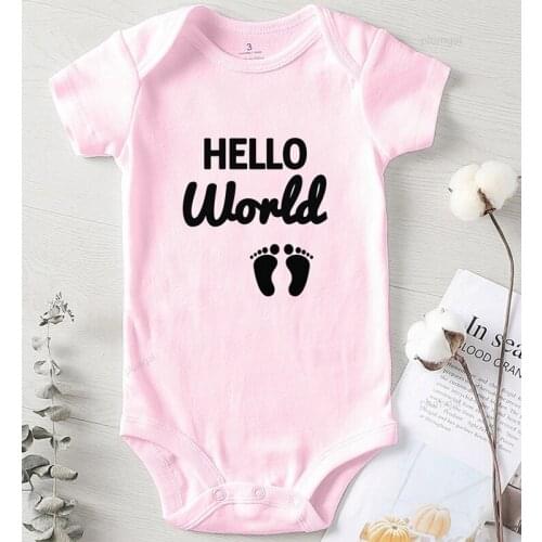 Winter Jumpsuit for Girls Baby Girl Outfit Toddler Boy Fall Clothes Cotton new born Boy Summer Romper Printing Hello World