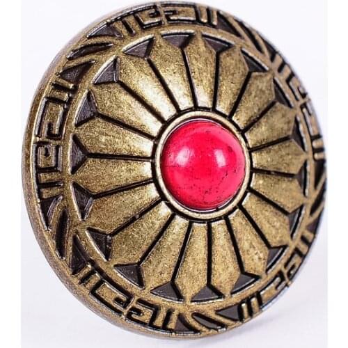 10pc Western Brass Red Turquoise Floral Cowboy Arts Craft Saddles Repair Conchos