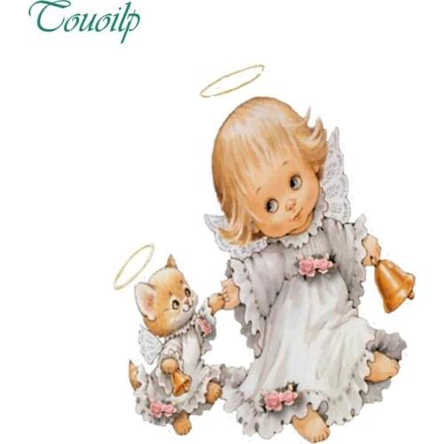 100% Full 5D Diy Daimond Painting Lovely Angel&Cat 5D Diamond Painting Full Round/Square Rhinestones Diamant Painting Embroidery