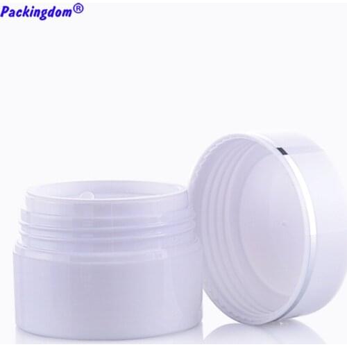 20pcs Double Wall Cosmetic Jar White Empty Packaging Container Plastic Foil Edge Cream Packing Pot Sample Tin Box 15g 30g