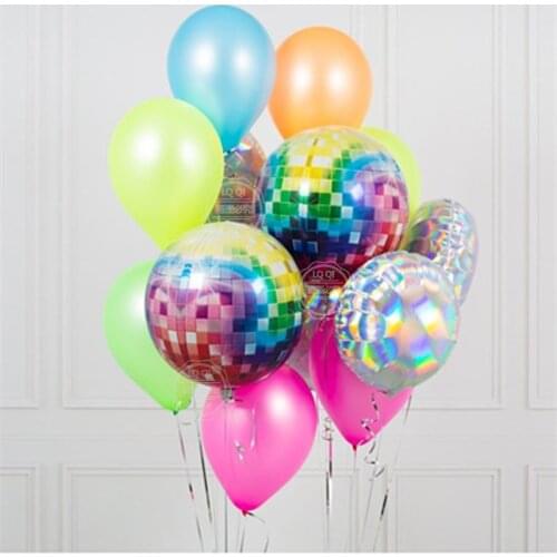 20pcs 22inch 4D Disco Metalic balloons laser Foil balloon Wedding Decor 80s 90s Retro Popular Party Decor Rock and Roll Looks