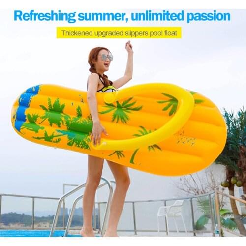 3D Slippers Shaped Inflatable Floating Row Stylish Flip-flops Pool Float Adult Swimming Ring Toys Photo Props Float Pool Cushion