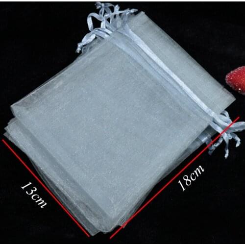 500Pcs/lot Gray Organza Bags 13x18cm Party Favor Gift Bag Toys Cosmetic Jewelry Packaging Bags Storage Bag Can Custom Logo