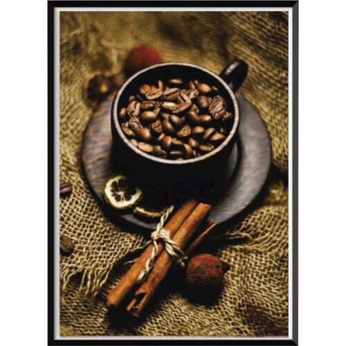 5D diamond painting full diamond coffee round diamond mosaic pattern home decoration DIY handmade