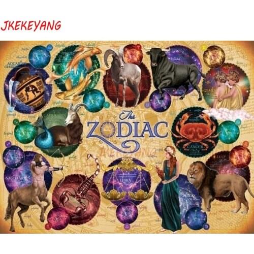 5D DIY square/round Diamond Painting Zodiac Cross Stitch Diamond Embroidery Pattern Rhinestone Home Decor J1067