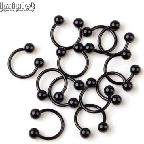 8/10Pcs Stainless Steel Nose Ring Piercing Horseshoe Ball Spike Septum Piercing Eyebrow Tragus Helix Pircing Lip Piercing Nariz