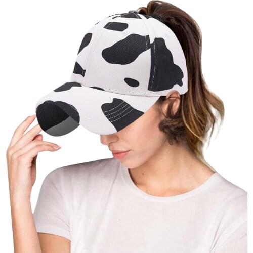 Tie Dye Cows Print Adjustable Baseball Caps Adorable Sun Caps For Men Women Unisex Embroidered Flat Bill Hip Hop Hats Y