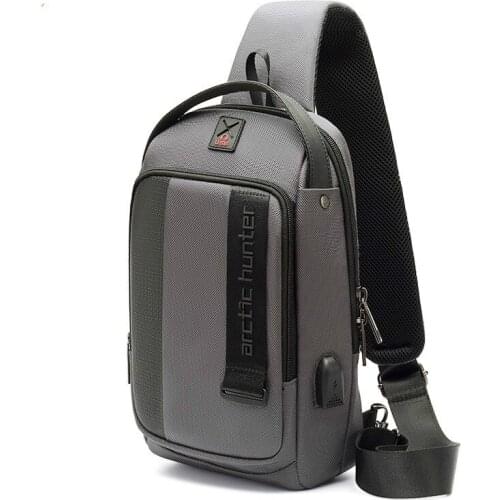 Large Capacity Man Bags Usb Rechargeable Chest Bag Mens Multi-functional Shoulder Messenger Bag Waterproof Polyester Bag