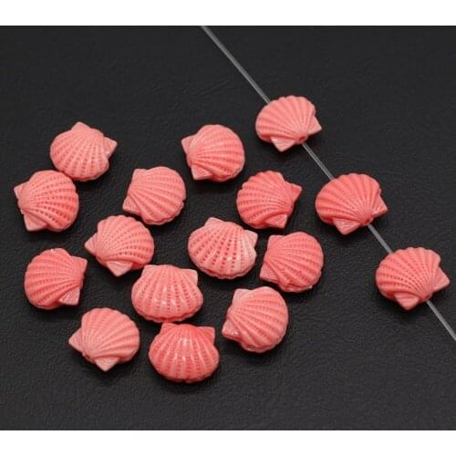 30Pcs Hot Sale Natural Pink Coral Pendant Sector Shaped Through-Hole Beads For Jewelry Making DIY Necklace Bracelet Accessory