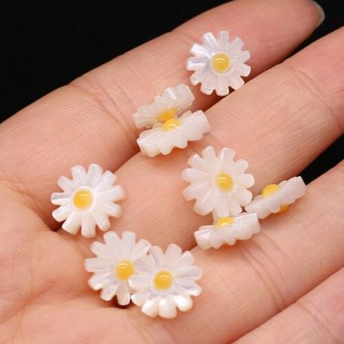 1pc Natural Seashell Sun Flower Shape Spacer Beads Loose Beads for Jewelry Making DIY Necklace Bracelet Earring Accessories