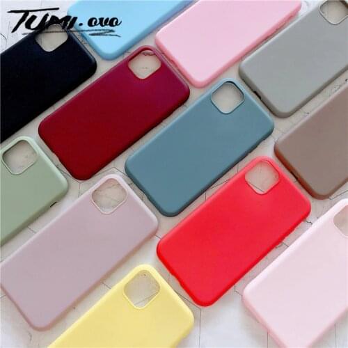 Candy Color Phone Case for iPhone 11 Pro Max Cases Soft Silicone Cover for iPhone 5 5S SE 6 6S 7 8 Plus 10 XR XS X Slim Casing