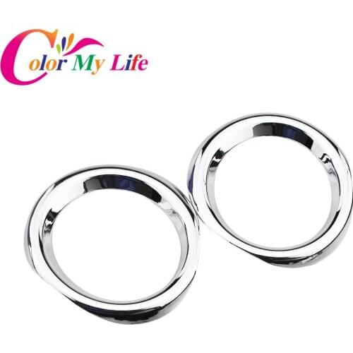 Color My Life Car Chrome Front Fog Light Trim Fog Lamp Lamps Cover Ring Stickers for Toyota C-HR CHR 2016 2017 2018 Accessories