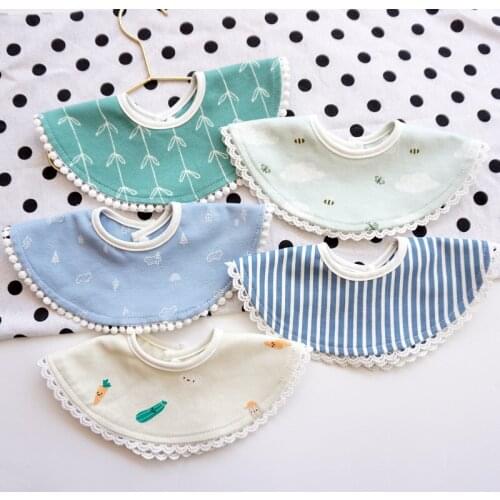 Baby Bibs Saliva Towel 360 Circular Bib Cotton Toddler Scarf Maternal Infant Supplies Baby Bibs Cotton Lace Tassel Burp Cloths