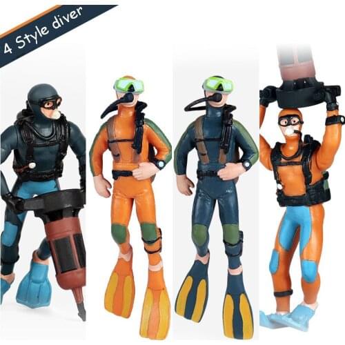 Diving Diver Action Figure Miniature Sea Animal Model Action Figures Whale Shark Aquarium Decor Fish Tank Accessory Figurine Toy