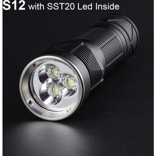 Convoy Torch Flashlight S12 with Luminus SST20 Linterna 3*Led Driver 21700/18650 Flash Light Camping Latarka Police Work Lamp