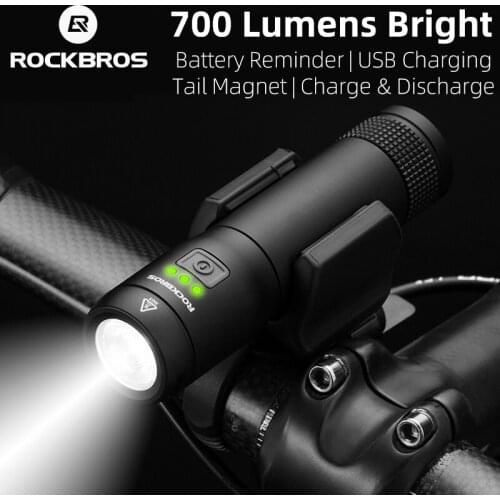 ROCKBROS Bike Light Front Bicycle Handlebar Lamp USB 2600mAh MTB Cycle Headlight Cycling Camping Lamp lanterna Bike Flashlight
