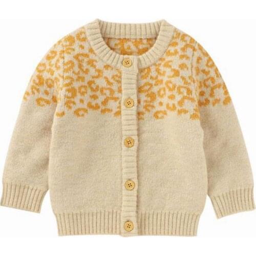 Boys Cardigan Sweater 2021 New Fashion Girls Coat Casual Spring Leopard Baby School Kids Sweater Infant Clothes Outerwear