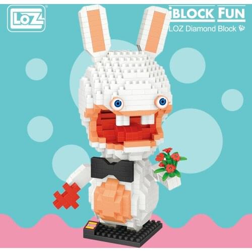 LOZ Diamond Blocks Rabbit Toy Doll Micro Building Blocks Assembly Toy for Children Cartoon Animal Anime Action Figures DIY 9782