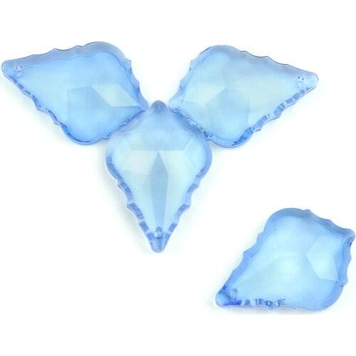 38/50/63/76mm Lt.Blue Crystal Glass Chandelier Crystal Maple Leaf Crystal Hanging Pendant For Lamp Part