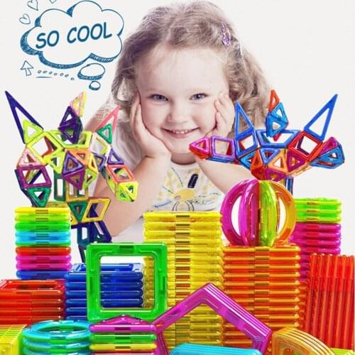 168pcs 3D Magnetic Constructor Set Magnetic Designer Building Blocks Big Size Bricks Educational Magnet Toys for Children