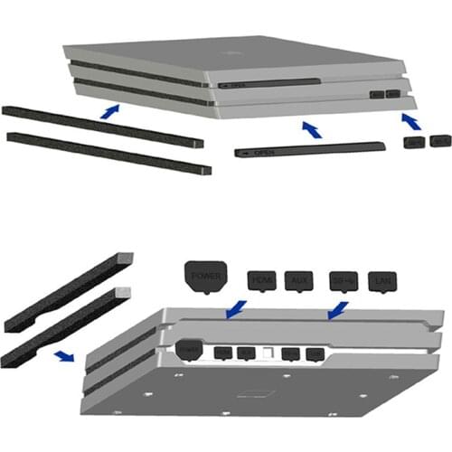 Set DIY Dust-Proof Kit Prevent Cover Case Mesh Jack Stopper Pack Dustproof For PS4 Slim For PS4 Pro