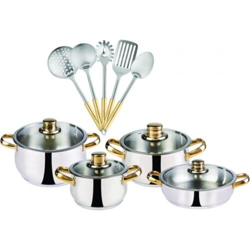 Rumeli Steel Cookware Set 13 Part Gold