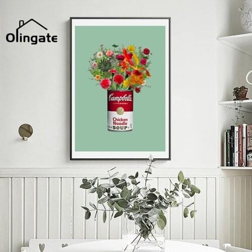 Cartoon Colorful Plants Wall Art Nordic Flower Painting Picture Print One Piece Canvas Poster Home Decor for Living Room