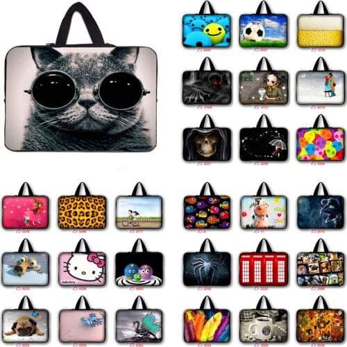 7 10.1 11.6 13 14 15.4 15.6 17.3 17.4 inch Cute Pug Cat Neoprene Laptop Bag Notebook sleeve Case Cover For Macbook HP Dell #S