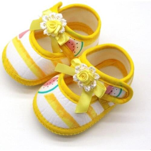 0-18 Months Baby Girls Shoes Infant First Walkers Toddler Girls Kid Soft Cotton Summer Bow Anti-Slip Crib Girl Newborn Shoes