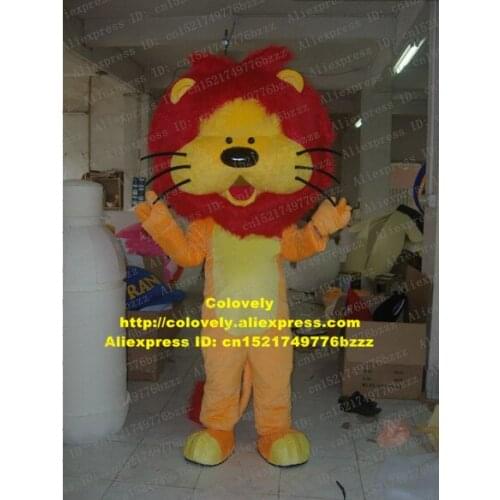 Likable Yellow Lion Lioness Mascot Costume Mascota Fancy Dress With Big Black Elliptic Nose Red Mouth Long Thin Tail No.7258 FS