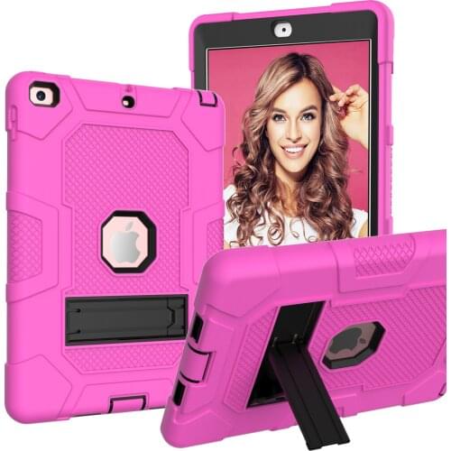 For iPad 9.7 2017 2018 10.2 2019 2020 Shockproof TPU+PC Armor Hybrid Stand Case Cover for iPad 5 6 Air 1 2 4 10.9 2020 Mini 4 5