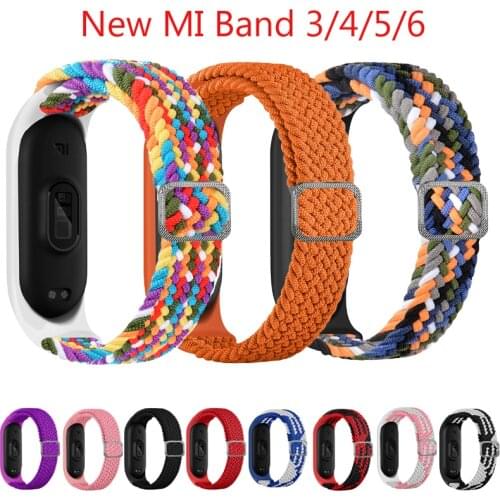 Nylon Band for xiaomi mi band 6 5 4 solo Loop watchband Scrunchie belt bracelet on mi band 4 5 3 6 bracelets for Amazfit band 5