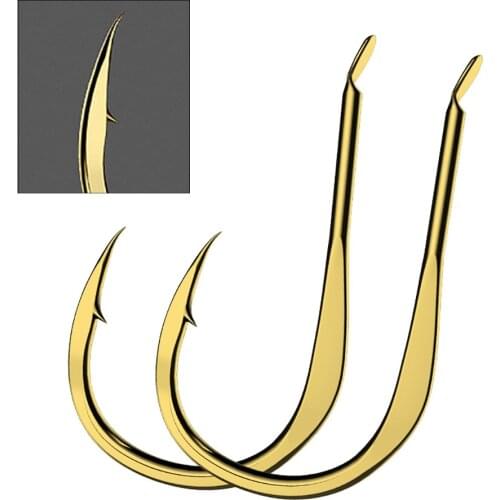 20pcs Fishing Hook Single Hook Jig Lure High Carbon Steel Gold Fishhooks Barbed Hook Carp Fly Fishing Gear Accessories Tackle