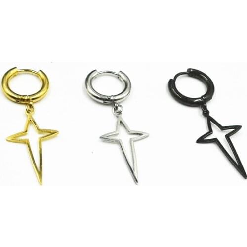 50pcs Free Shippment Body jewelry-Spark Star NEW Women Men PUNK EMO Ear Stud Earring Hoop Ear Piercing Sliver/Black/Gold