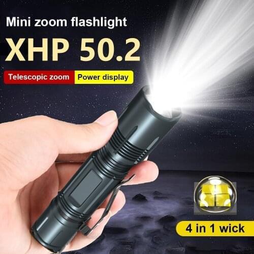Led Torch Usb Cree XHP50 Tactical Flashlight 18650 Rechargeable Hand Lamp High Power Zoom Flash Light Portable Hunting Lantern