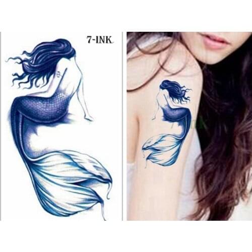 Waterproof Temporary Tattoos sticker Nude Mermaid Water Transfer fake tattoo flash tattoo 10.5*6 cm for gril woman