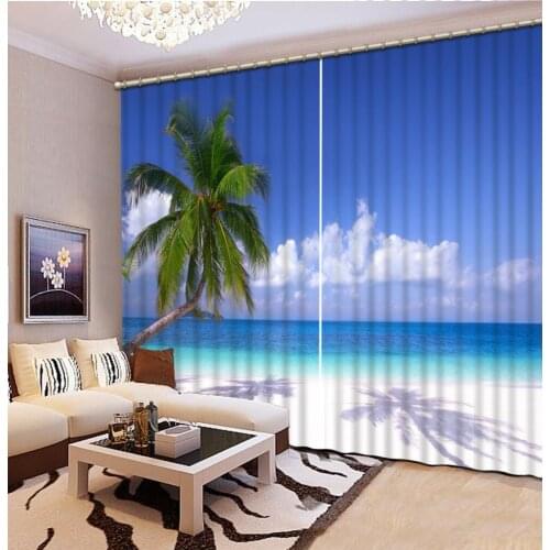 Tree curtain scenery curtains Beautiful Photo Fashion Customized 3D Curtains beach curtains