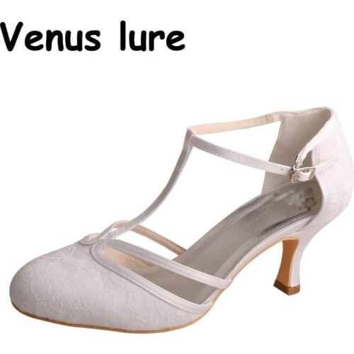 Custom Handmade Women Heel Shoes Sale White Wedding Shoes for Bride Size 6