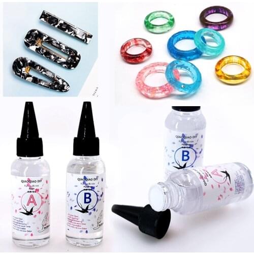 1 Set Adhesive AB 1：1 Crystal Glue Mixed Hardener Accessories Tool Jewelry Making DIY Resin Epoxy Clear Solvent Resistance