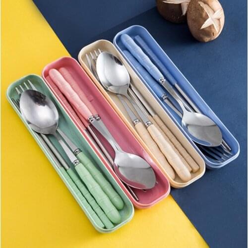 1 Set Portable Dinner Fork Anti-slip Handle Food Grade Materials Stainless Steel Heat-resistant Home Kitchen Accessories Cutlery