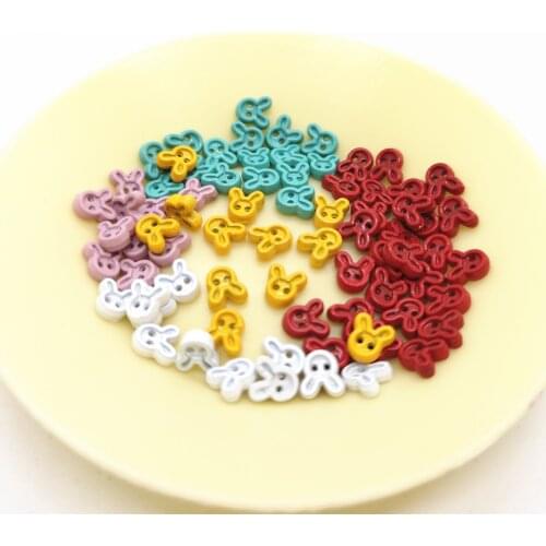 100/200pcs Cut Rabbit Super Mini Buttons Clothing Doll-Clothes-Accessories Buttons Sewing Handmade Mini DIY Metal