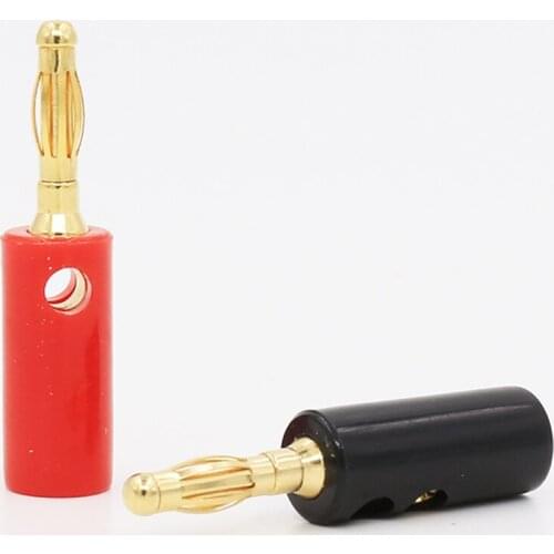 4mm HI-End Audio-Speaker Wire Cable Screw Gold Plated Banana Plug jack Connectors Banana Audio Flug